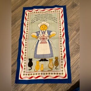 Ulster Weavers Irish Linen Kitchen Towel The Cook and her cats! No tags!